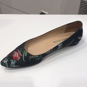 Manolo Blahnik Floral Titto Flats